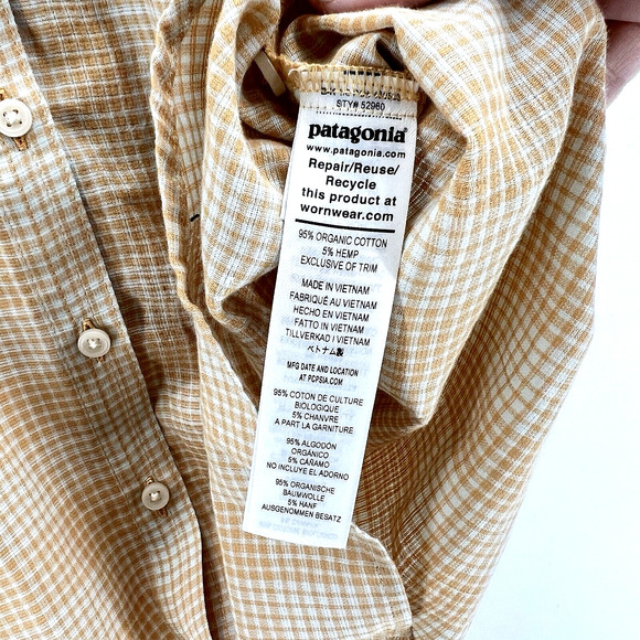 Patagonia Women's Lightweight A/C Shirt Small Organic Cotton Hemp Blend NWT - Picture 5 of 5
